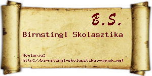 Birnstingl Skolasztika névjegykártya